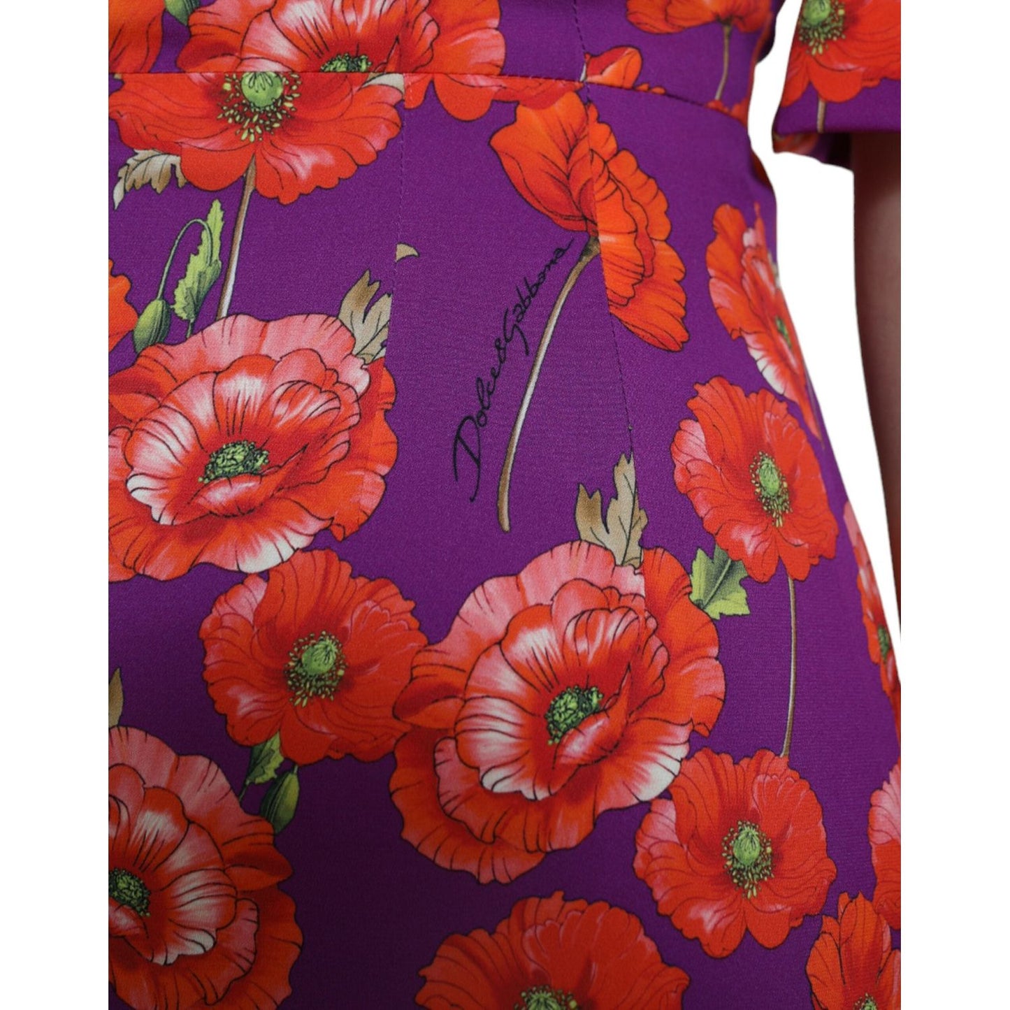 Dolce & Gabbana Multicolor Floral Poppy Print Sheath Dress DR281052-38