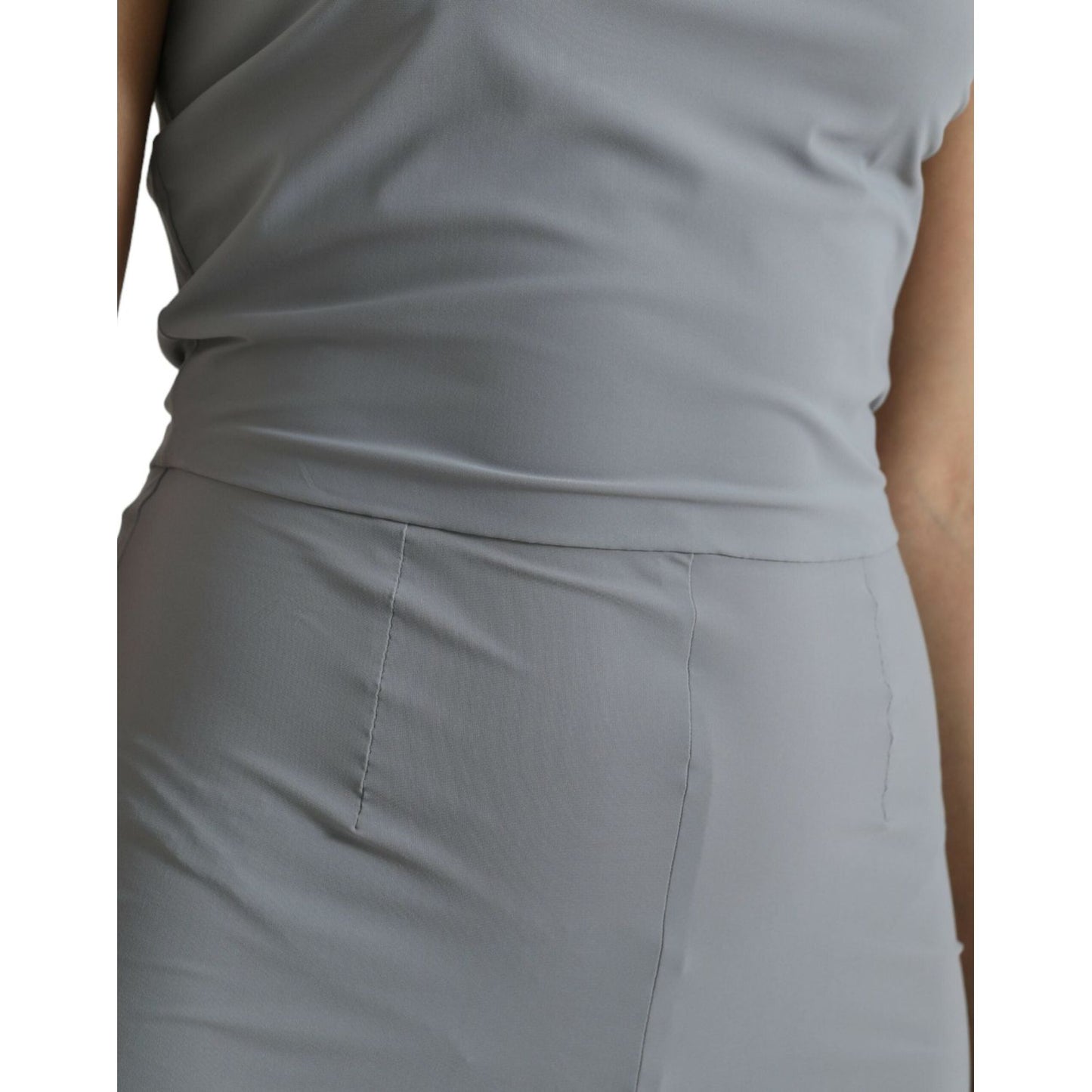 Dolce & Gabbana Gray Nylon Strapless Bodycon Jumpsuit Dress DR281053-40