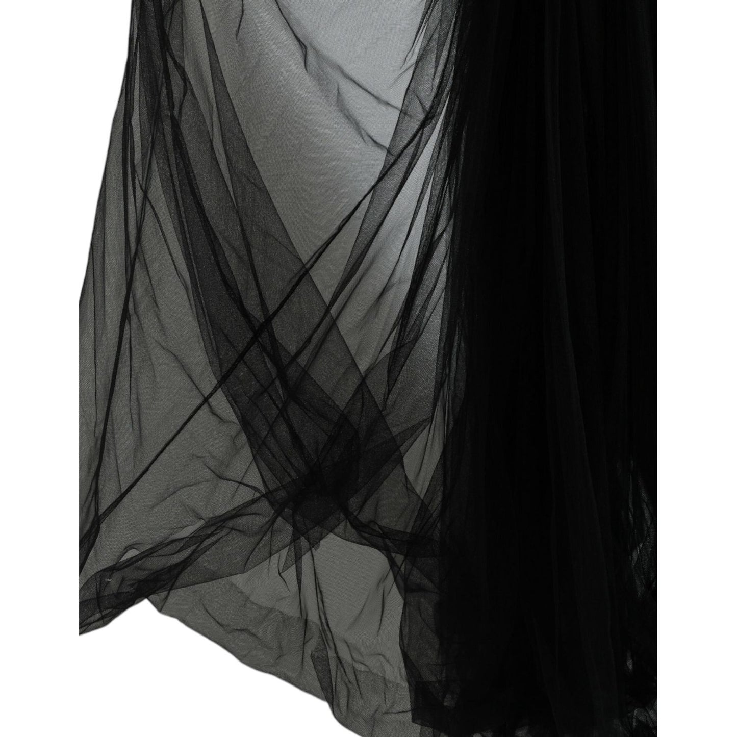 Dolce & Gabbana Black Sequined Sleeveless Mesh Layered Gown Dress DR281087-36