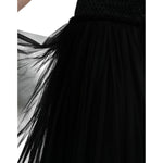Dolce & Gabbana Black Sequined Sleeveless Mesh Layered Gown Dress DR281087-36
