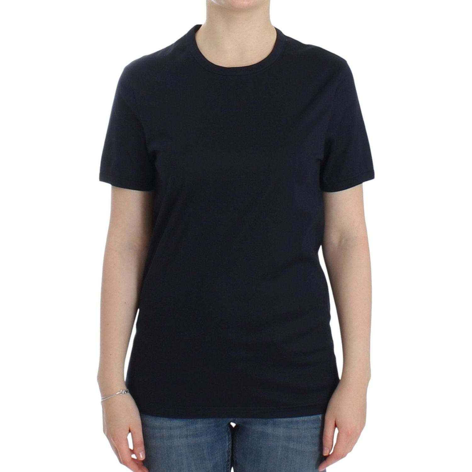 优雅蓝色棉质毛衣