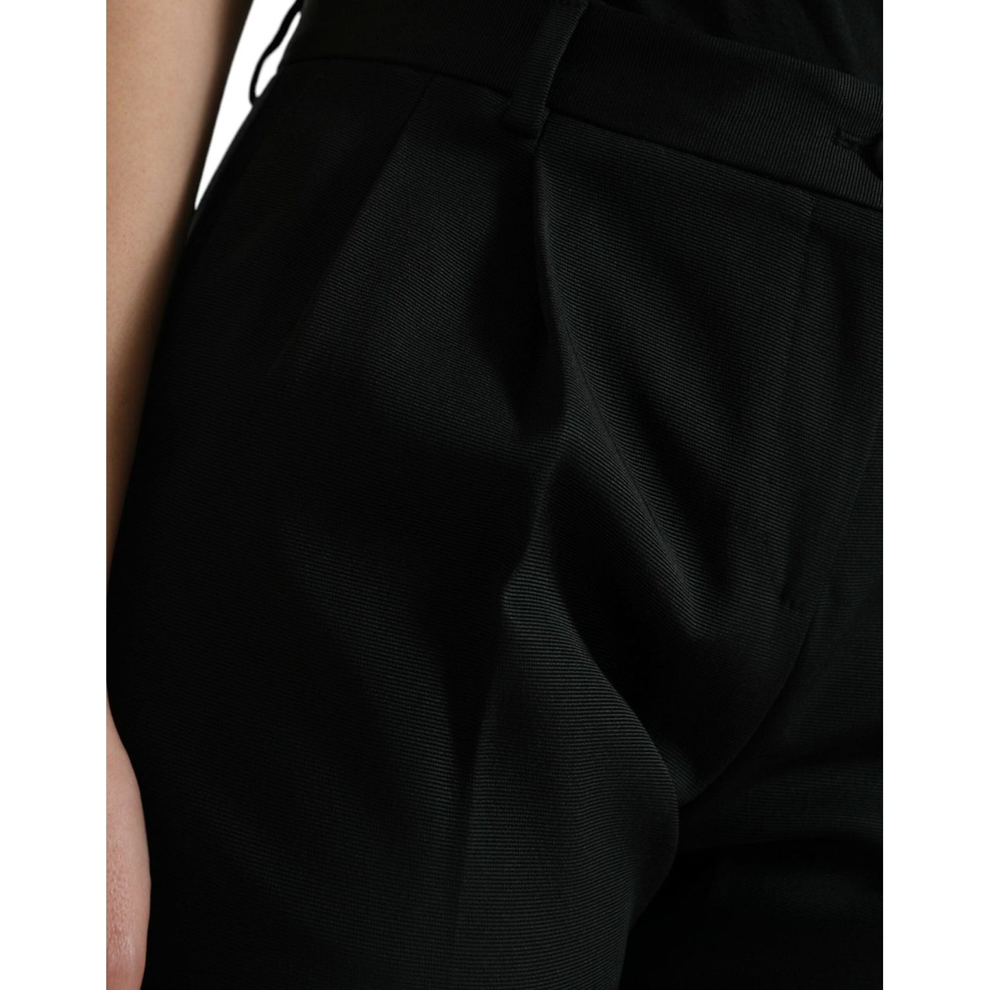 Dolce & Gabbana Black Wool High Waist Cropped Tapered Pants PAN74985-42