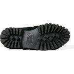 Dolce & Gabbana Black Fur Leather Slippers Dress Shoes MV5441-40