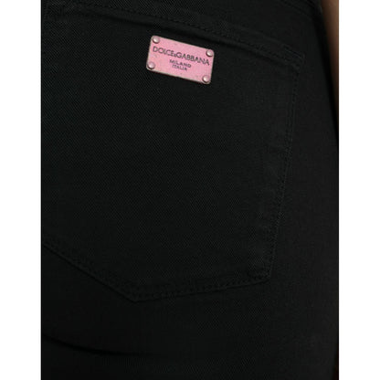 Dolce & Gabbana Black Cotton Mid Waist Skinny Denim Jeans