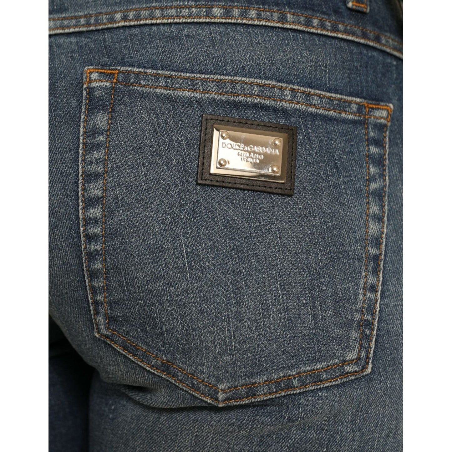 Dolce & Gabbana Blue BOYFRIEND Mid Waist Cotton Denim Jeans PAN75007-40