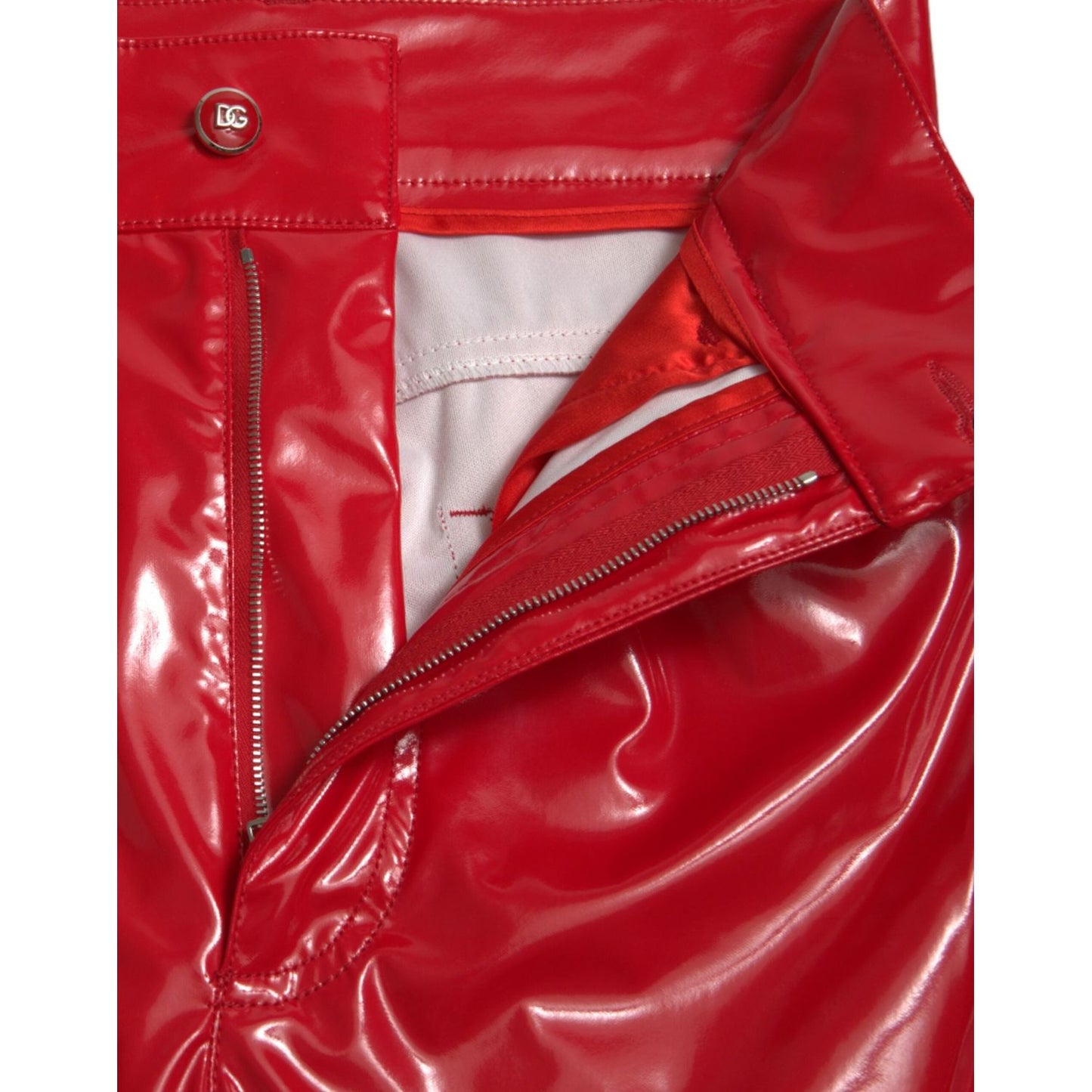 Dolce & Gabbana Shiny Red High Waist Skinny Pants PAN75012-40