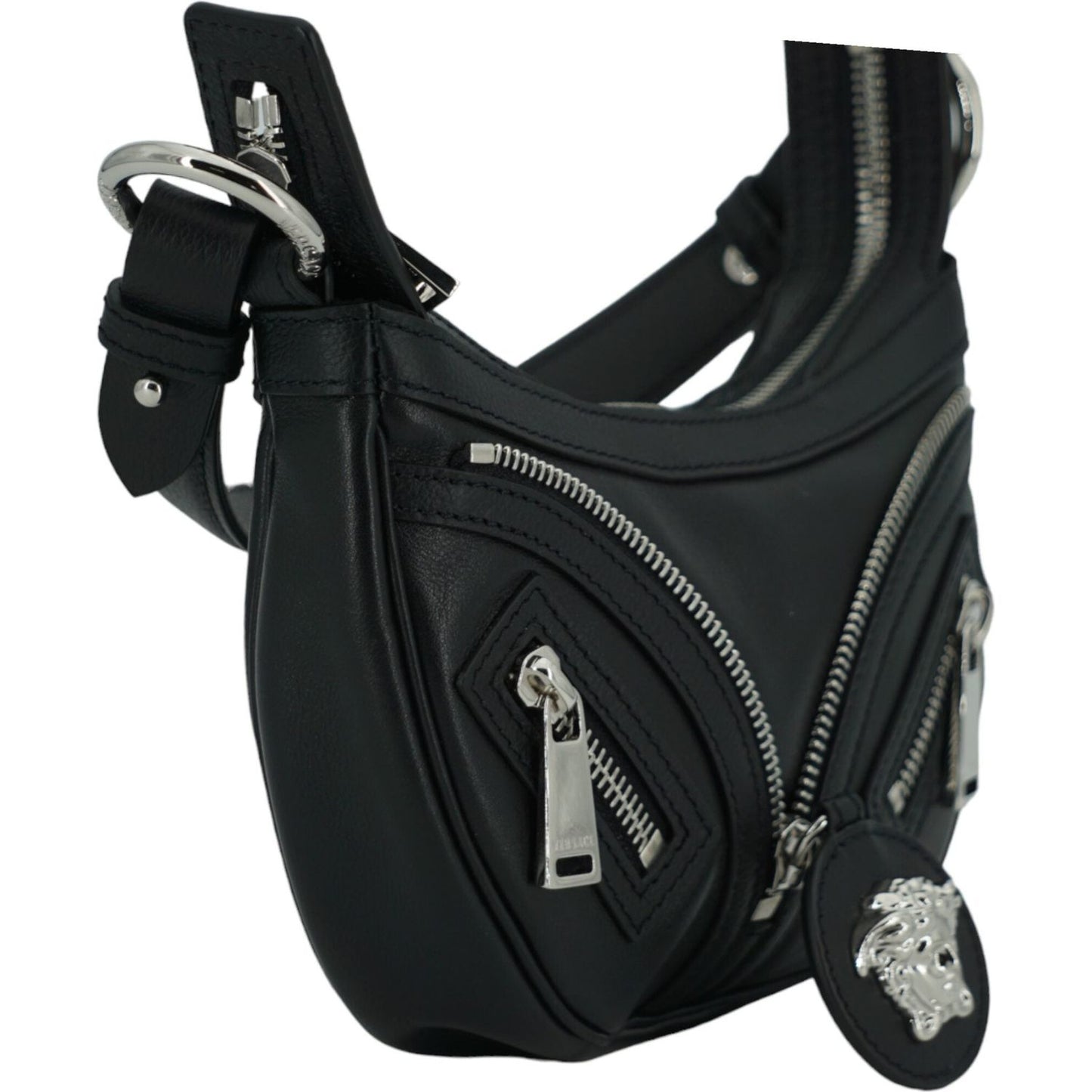 Versace Elegant Black Mini Hobo Shoulder Bag 8056204076473