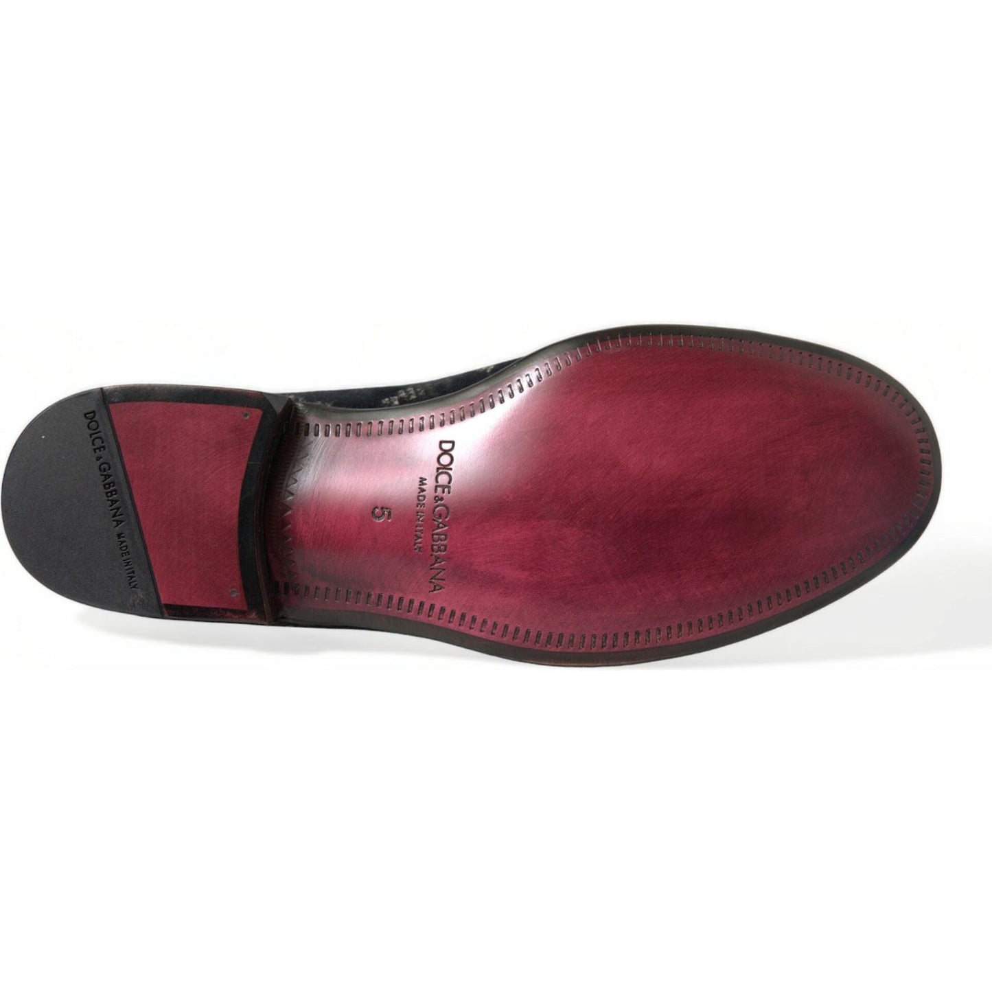 Dolce & Gabbana Black Floral Slippers Men Loafers Dress Shoes MV5374-39