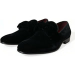Dolce & Gabbana Black Velvet Loafers Formal Dress Shoes MV5422-40
