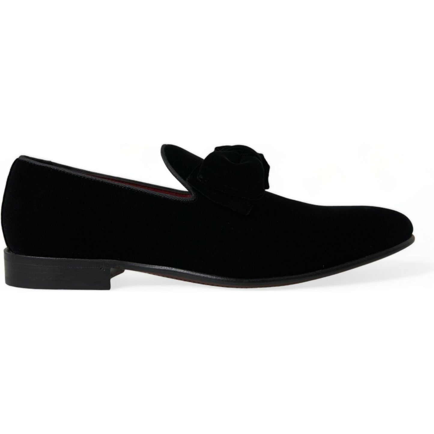 Dolce & Gabbana Black Velvet Loafers Formal Dress Shoes MV5422-40