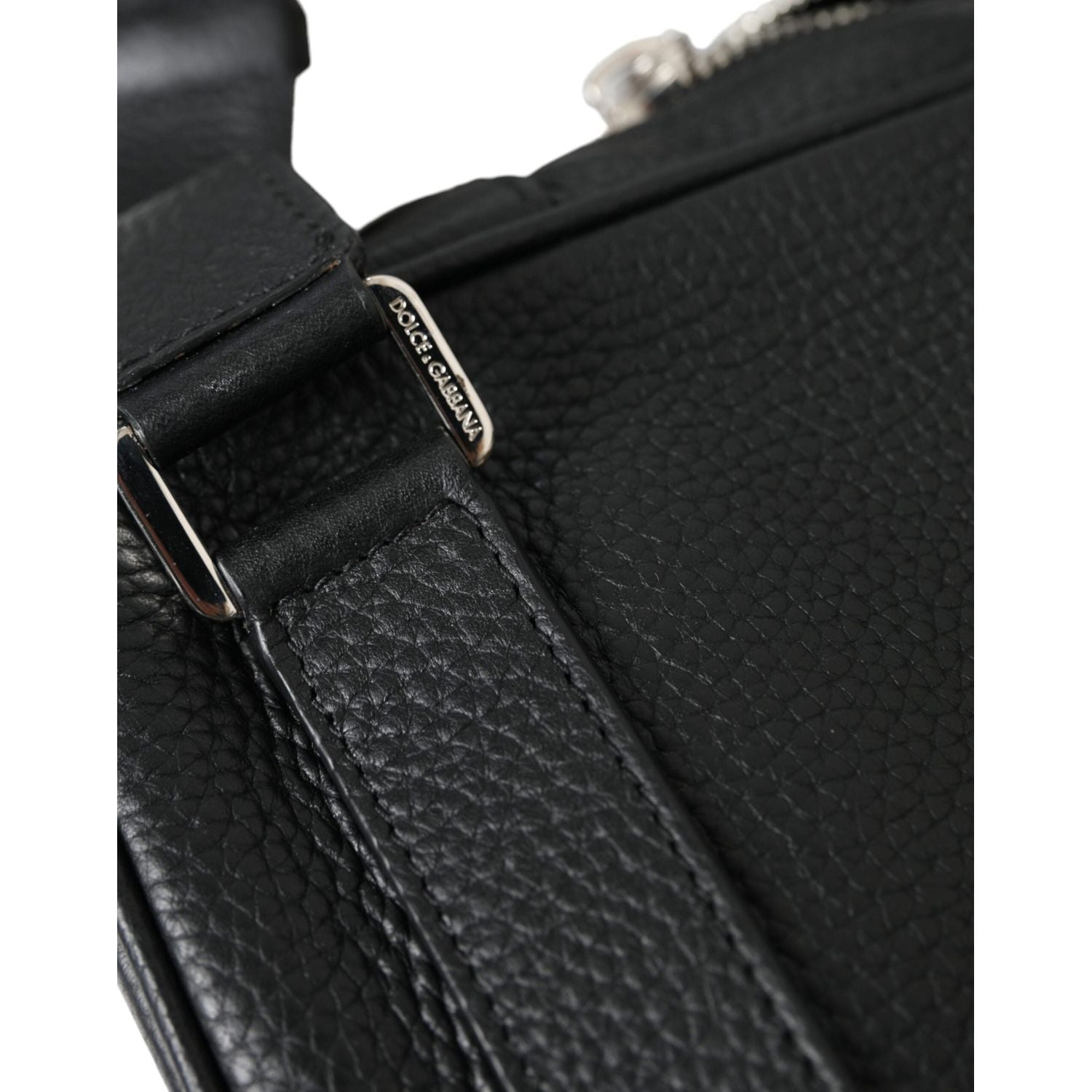 Dolce & Gabbana Black Calfskin Leather Logo Palermo Backpack Bag