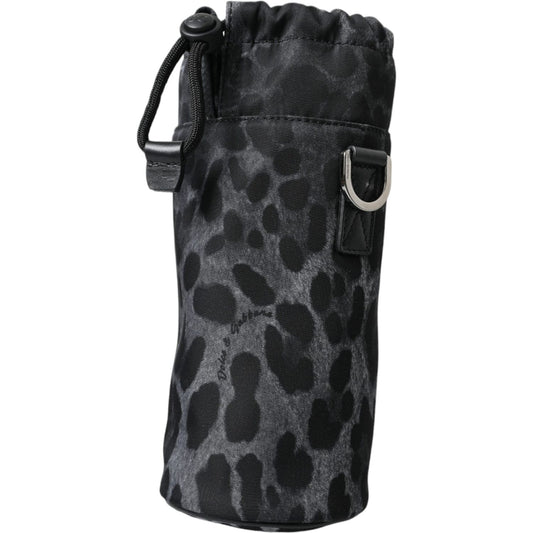 Dolce & Gabbana Black Leopard Round Slim Tote Bottle Cage Bag BAG1352