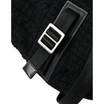 Dolce & Gabbana Black Silver Wool Zaino Tricot Backpack Men Bag BAG1157