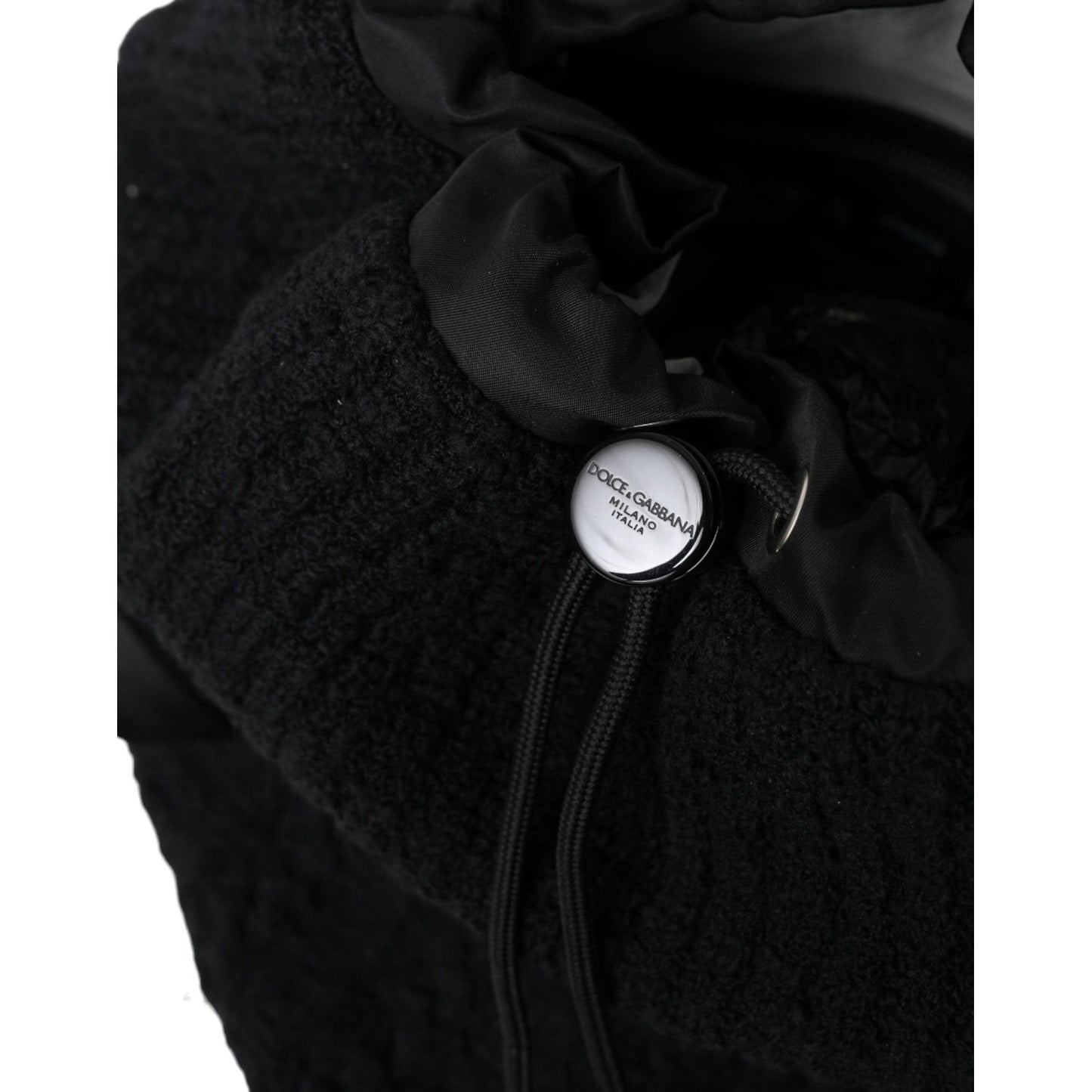 Dolce & Gabbana Black Silver Wool Zaino Tricot Backpack Men Bag BAG1157