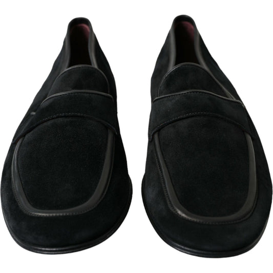 Dolce & Gabbana Black Velvet Slip On Loafers Dress Shoes MV5535-40