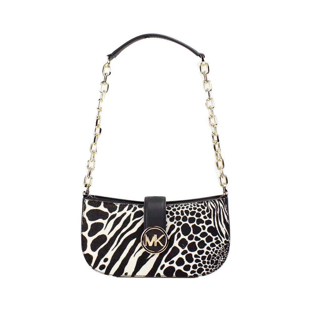 Michael Kors Carmen Small Black Haircalf Pouchette Shoulder Crossbody Bag 72737