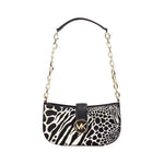 Michael Kors Carmen Small Black Haircalf Pouchette Shoulder Crossbody Bag 72737