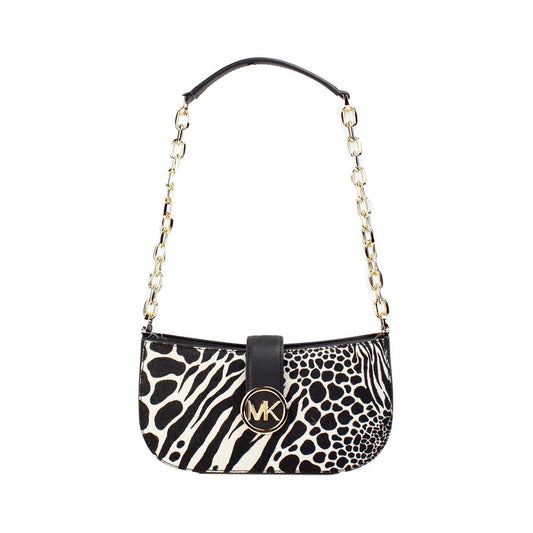 Michael Kors Carmen Small Black Haircalf Pouchette Shoulder Crossbody Bag 72737