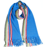 Missoni Blue Wool Men Scarf Missoni Steel Blue