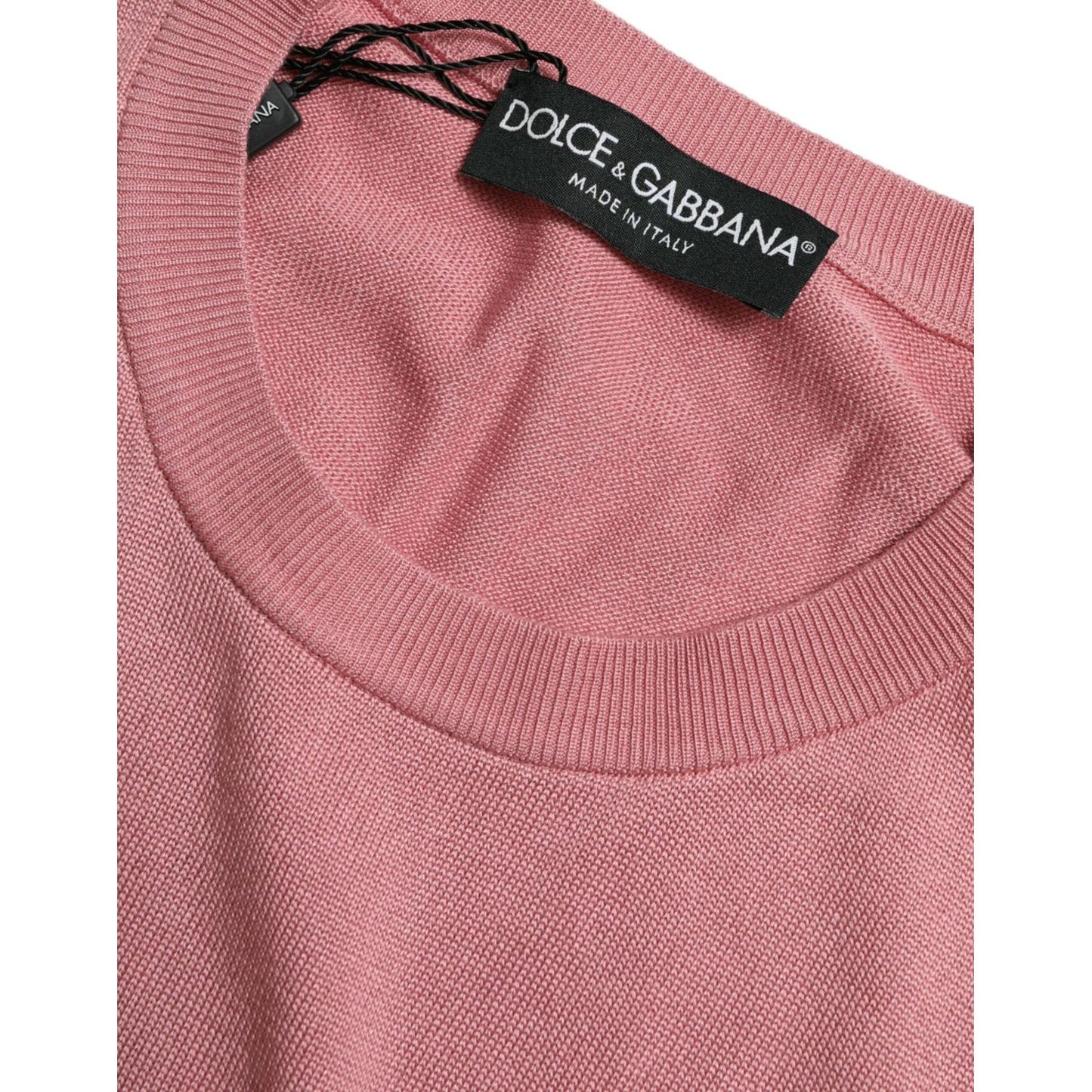 Dolce & Gabbana Pink Crew Neck Cropped Sleeveless Tank Top TSH84520-48