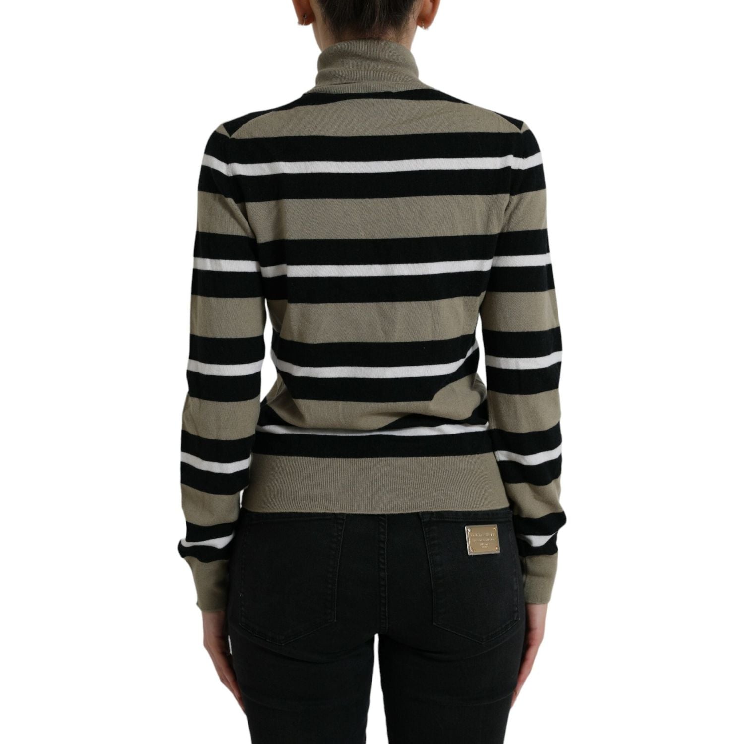 Dolce & Gabbana Multicolor Stripe Wool Logo Pullover Sweater