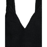 Dolce & Gabbana Black Cropped Cashmere V-neck Bustier Top TSH84537-44