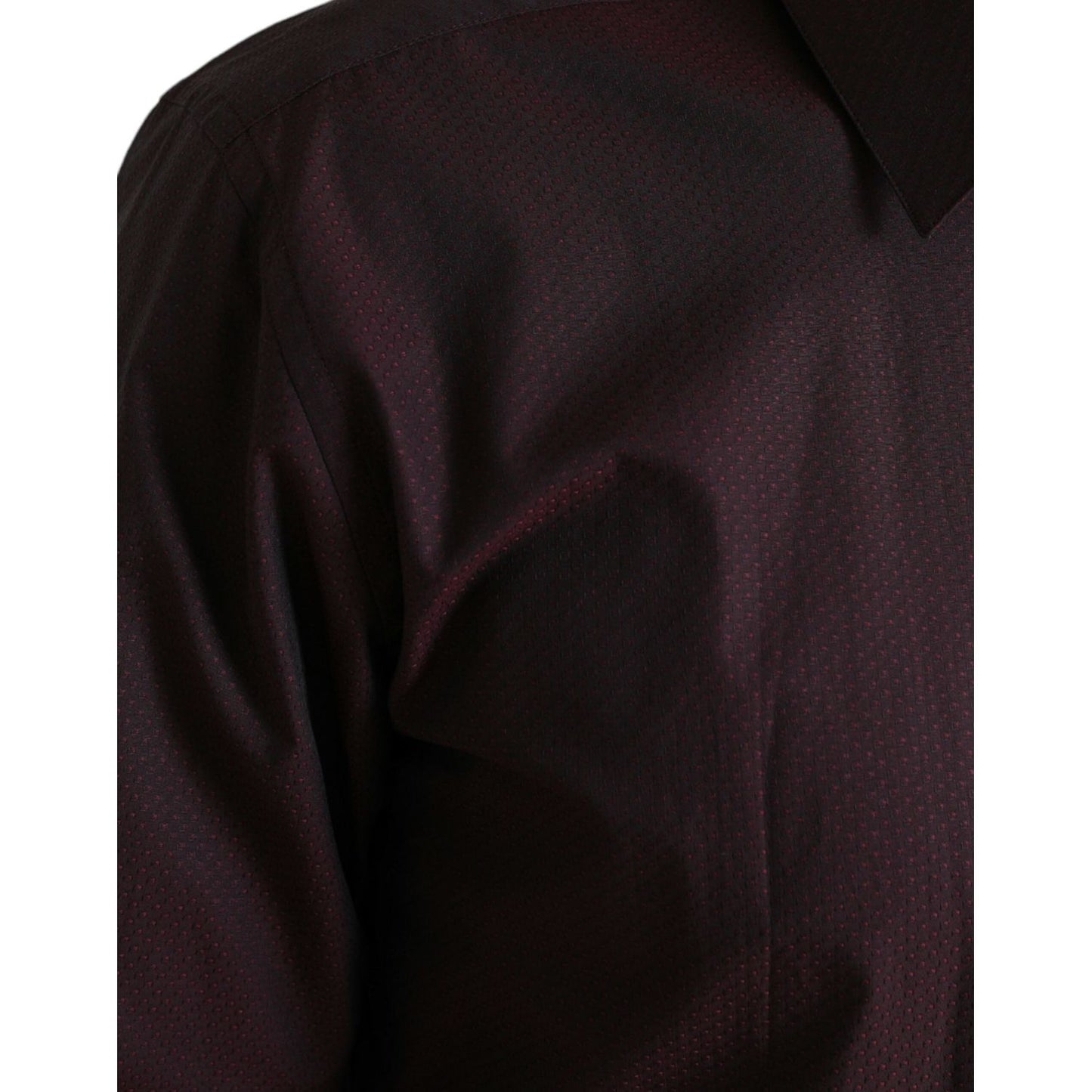 Dolce & Gabbana Maroon Jacquard Formal Dress MARTINI Shirt TSH84549-42