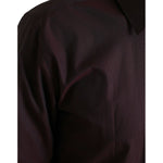 Dolce & Gabbana Maroon Jacquard Formal Dress MARTINI Shirt TSH84549-42
