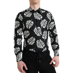 Dolce & Gabbana Black Leaf Cotton Men Formal GOLD Dress Shirt TSH84699-39