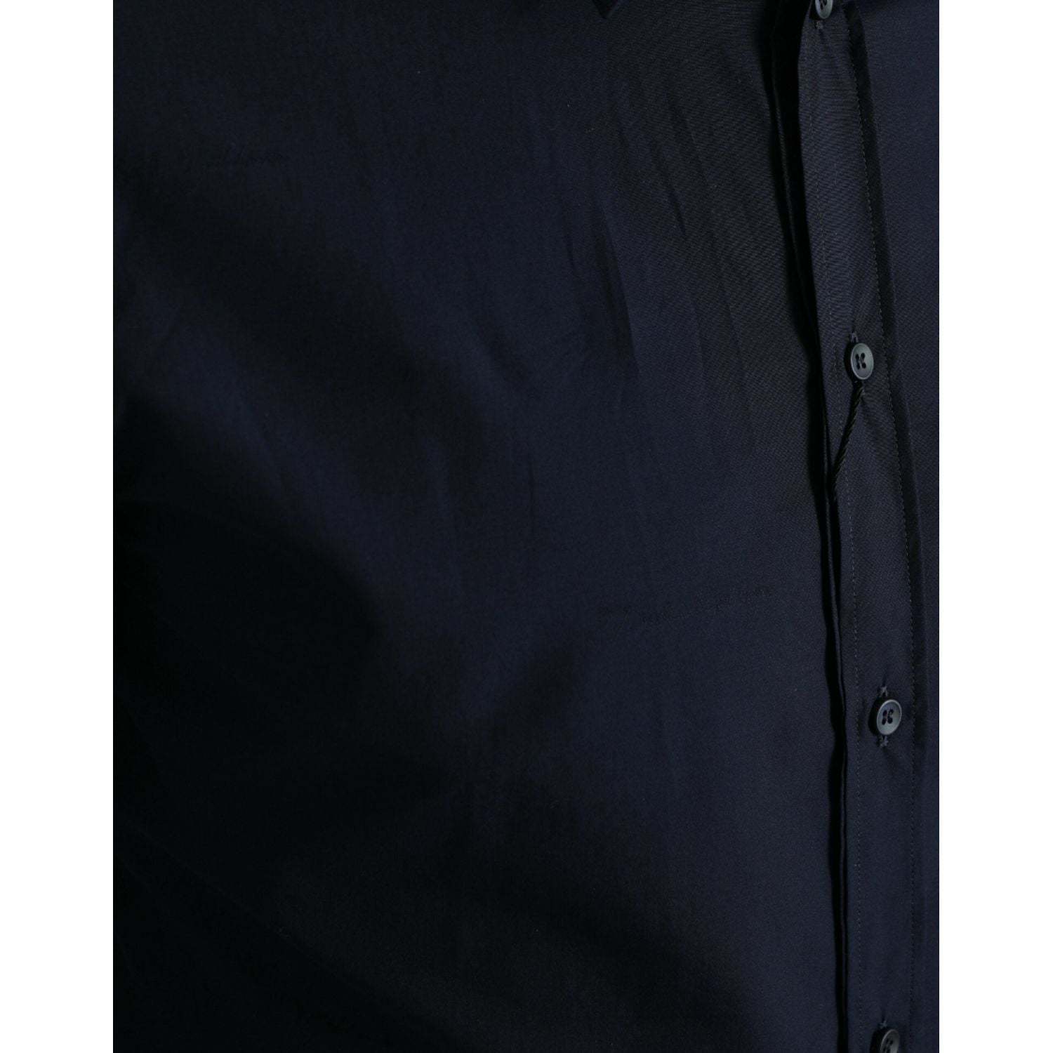 Dolce & Gabbana Navy Blue Slim Fit Formal GOLD Dress Shirt