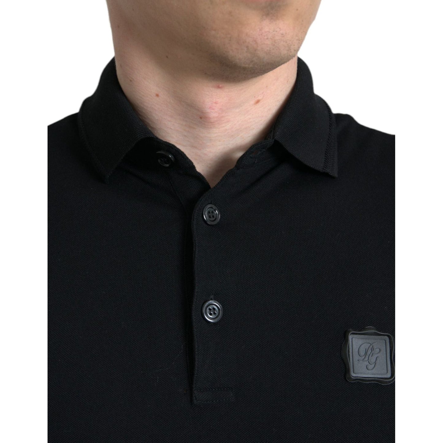 Dolce & Gabbana Black Logo Collared Short Sleeve T-shirt TSH85128-46