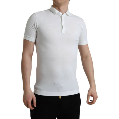 Dolce & Gabbana White Collared Short Sleeve Crown T-shirt