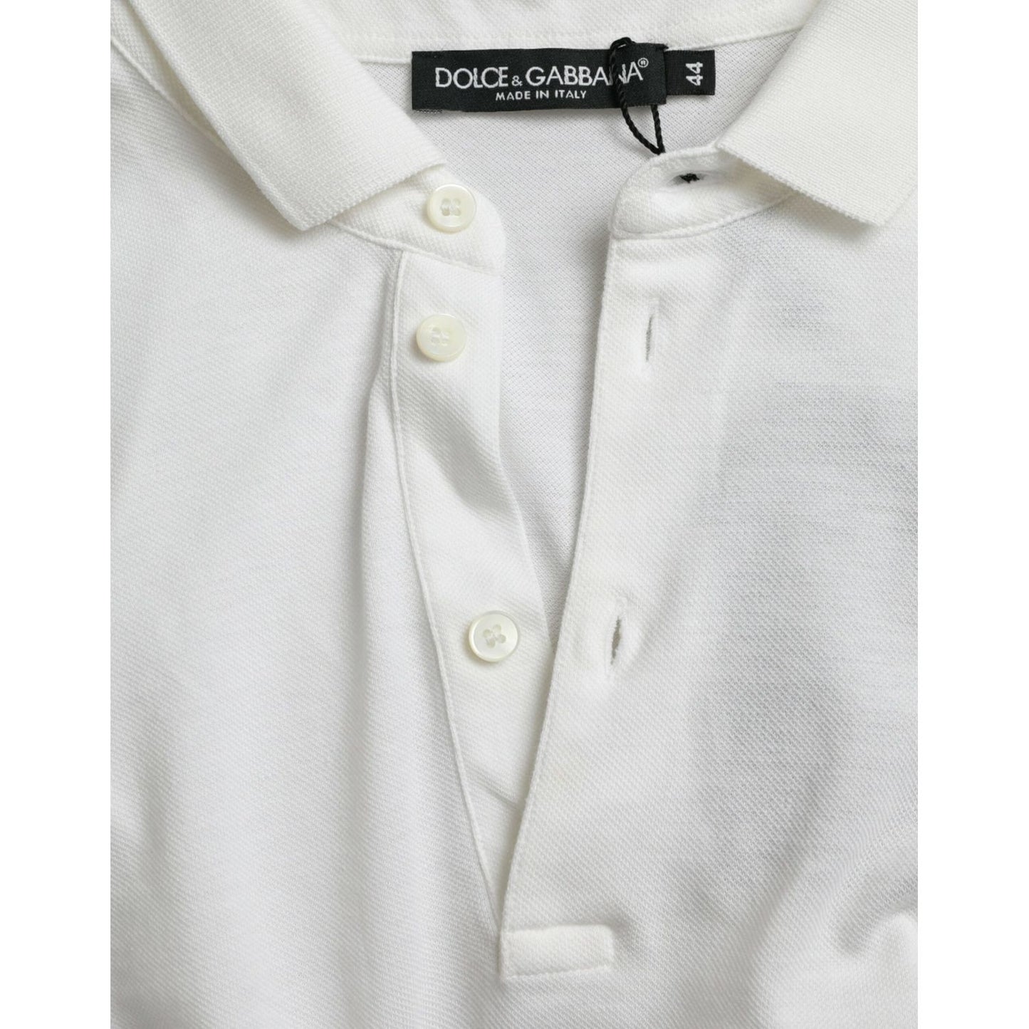 Dolce & Gabbana White Collared Short Sleeve Crown T-shirt