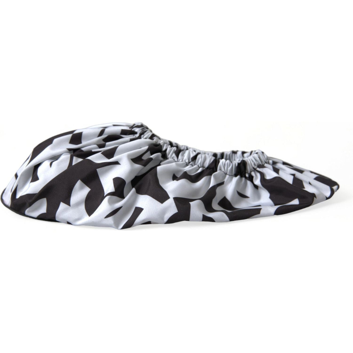 Dolce & Gabbana White Logo Print Nylon Slip On Flats Shoes