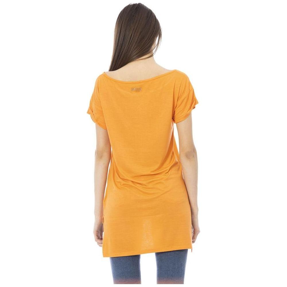Just Cavalli Orange Cotton Women Top JU-24215-S