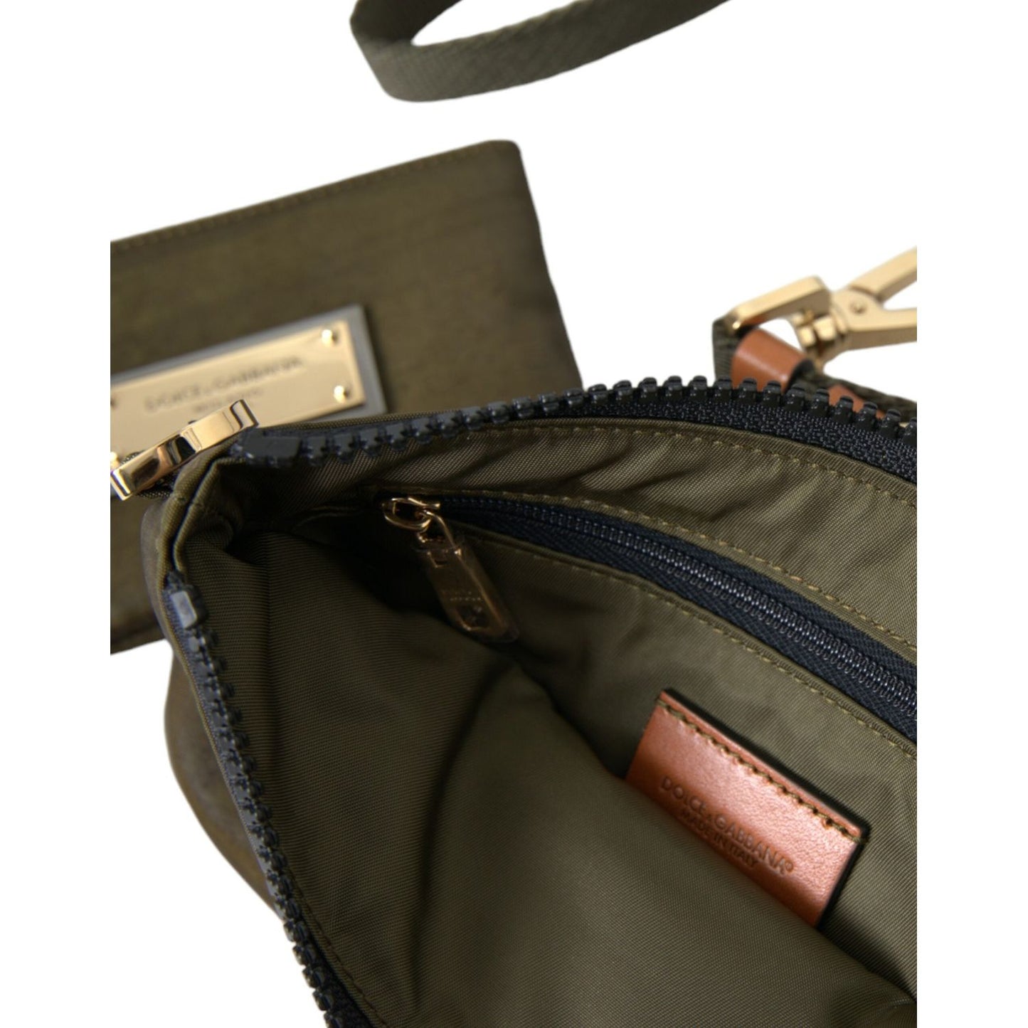 Dolce & Gabbana Dark Green Nylon Logo Multifunctional Kit 2 Pcs Set Bags BAG1129