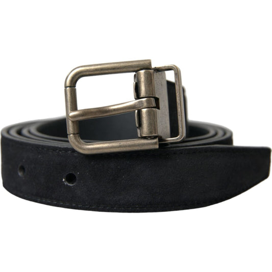 Dolce & Gabbana Black Goat Leather Antique Metal Buckle Belt BEL9095-110