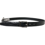 Dolce & Gabbana Black Leather Silver Metal Buckle Belt BEL9106-90