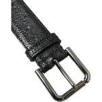 Dolce & Gabbana Black Exotic Leather Silver Metal Buckle Belt BEL9110-80