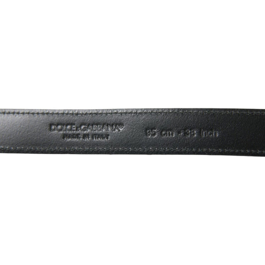 Dolce & Gabbana Black Leather Silver Metal Buckle Belt BEL9117-95