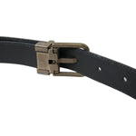 Dolce & Gabbana Blue Suede Leather Gold Metal Buckle Belt BEL9125-105
