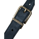 Dolce & Gabbana Blue Suede Leather Gold Metal Buckle Belt BEL9125-105