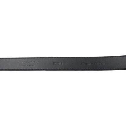 Dolce & Gabbana Black Suede Leather Gold Metal Buckle Belt