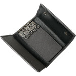 Dolce & Gabbana Gray Leather Silver Metal Logo Plaque Trifold Keyring SMY101305