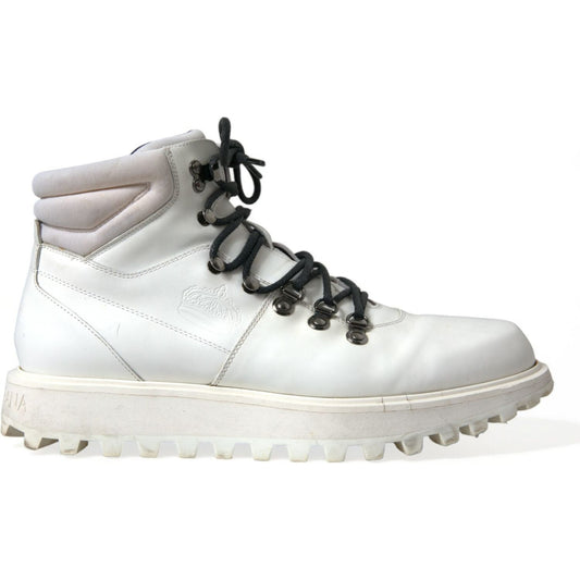Dolce & Gabbana White Vulcano Trekking Ankle Boots Shoes MV5607-43