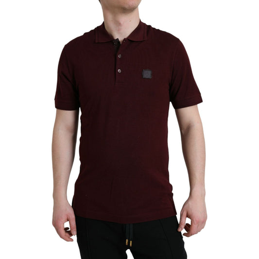 Dolce & Gabbana Maroon Collared Short Sleeves Polo T-shirt TSH84569-46