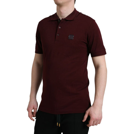 Dolce & Gabbana Maroon Collared Short Sleeves Polo T-shirt TSH84569-46