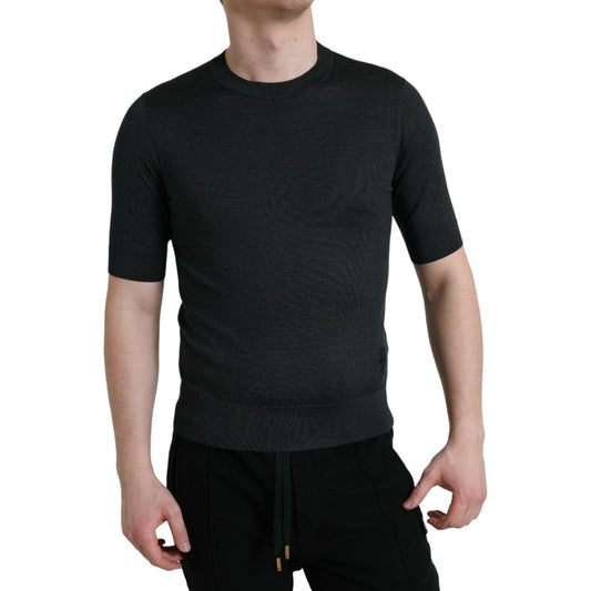 Dolce & Gabbana Dark Gray Crew Neck Short Sleeves T-shirt TSH84602-44