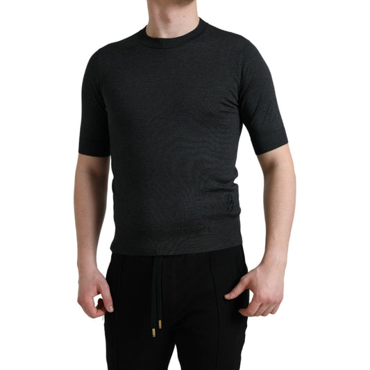 Dolce & Gabbana Dark Gray Crew Neck Short Sleeves T-shirt TSH84602-44