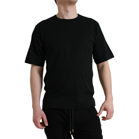 Dolce & Gabbana Black Logo Embossed Crew Neck Short Sleeves T-shirt TSH84609-44